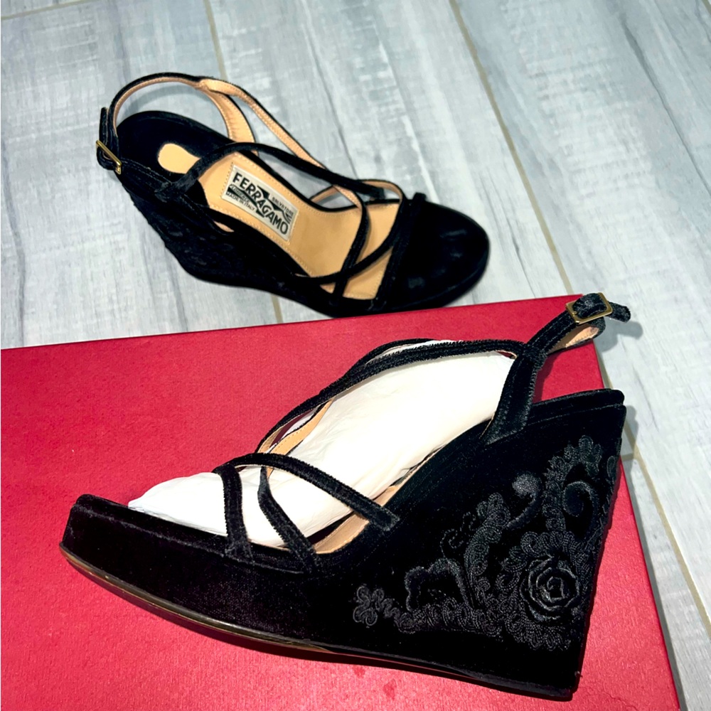 Salvatore Ferragamo Wedge Platform Sandals Heels